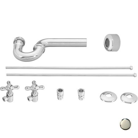 DELUXDESIGNS Cross Handle Traditional Pedestal Kit - Polished Nickel DE1640354